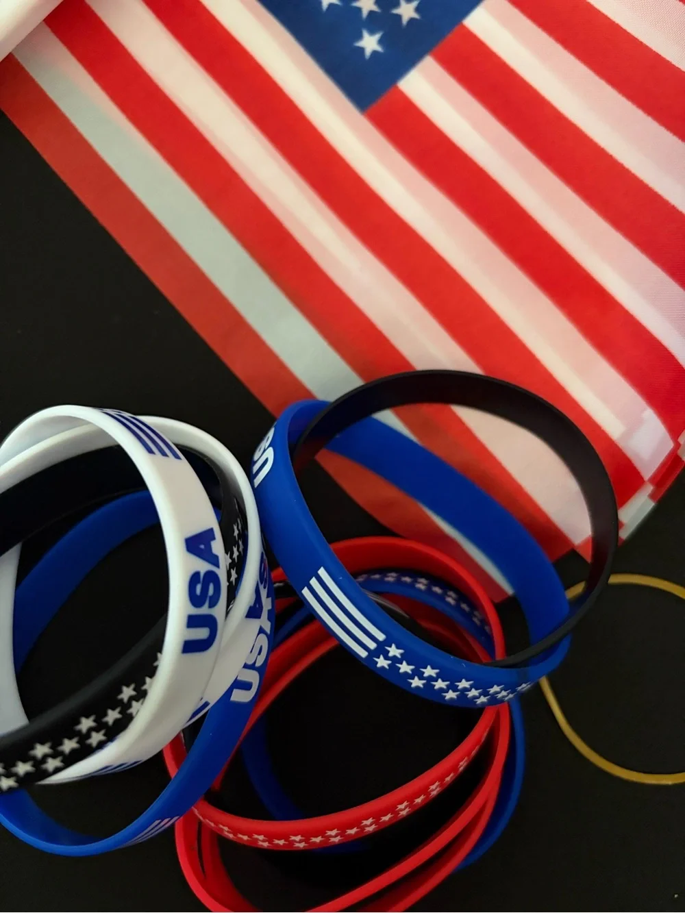 Patriotic Mini Flag & Wristband Party Pack - Red, White & Blue
